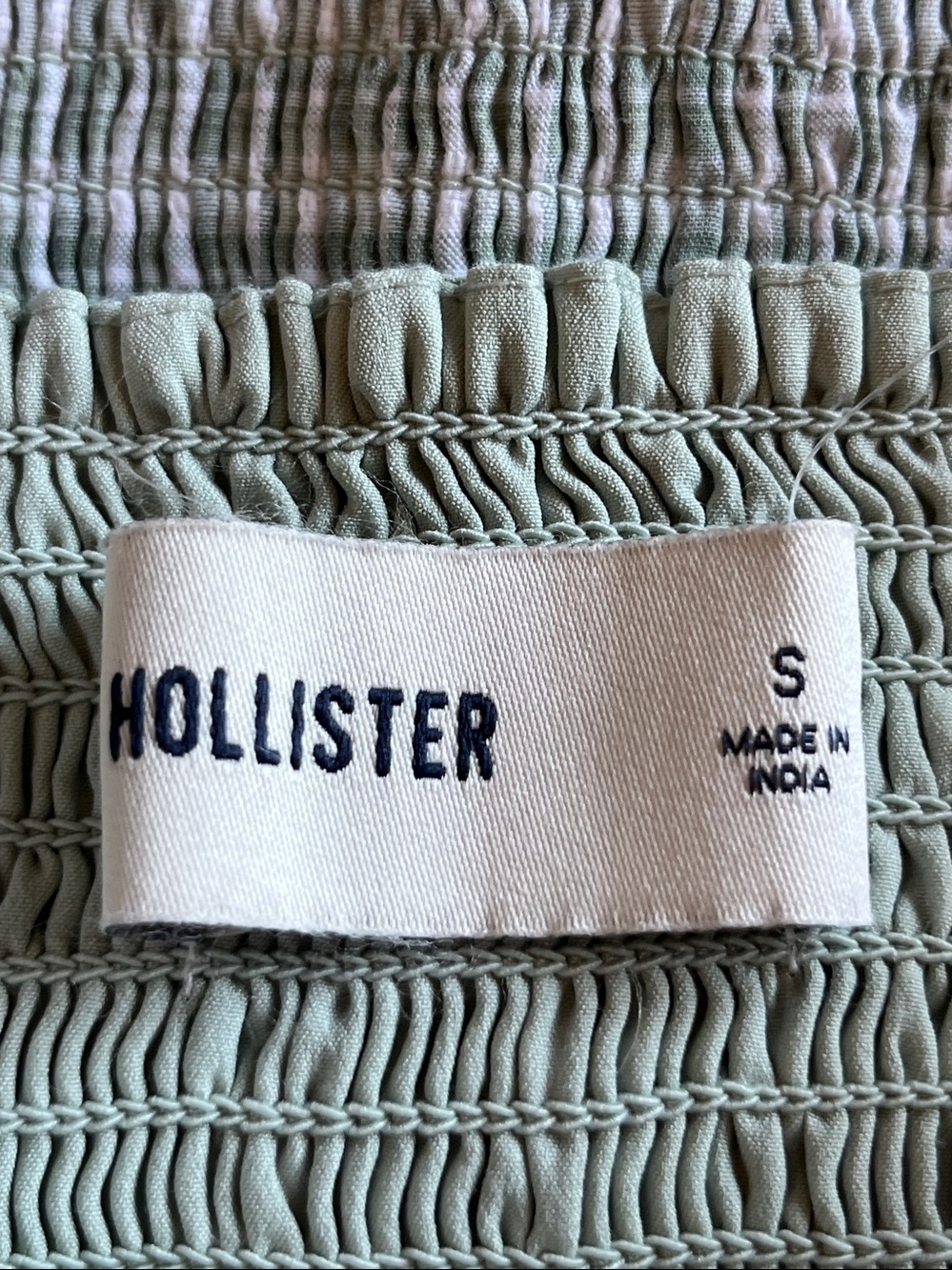 Hollister Smocked Tank Top in Sage Green - Picture 3 of 3